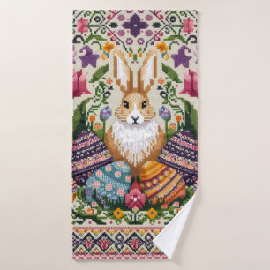 Süße/bunte Frühlings-/Oster-Fair-Isle-Muster Badehandtuch