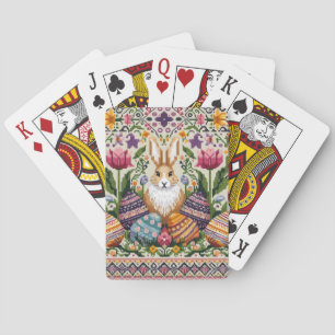 Süße/bunte Frühlings-/Oster-Fair-Isle-Muster Spielkarten