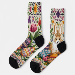 Süße/bunte Frühlings-/Oster-Fair-Isle- Socken
