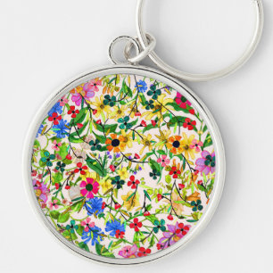 Süße bunte Frühlingsblumen Blumen Schlüsselanhänger