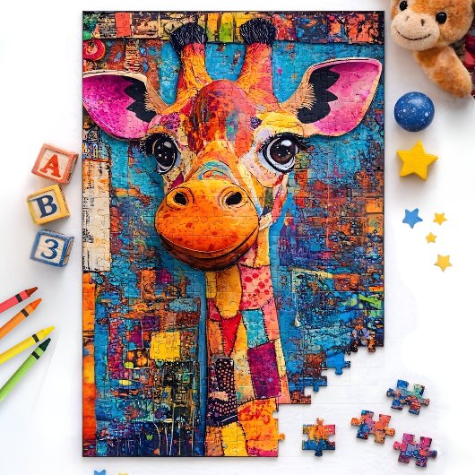 Süße bunte Giraffe Puzzle