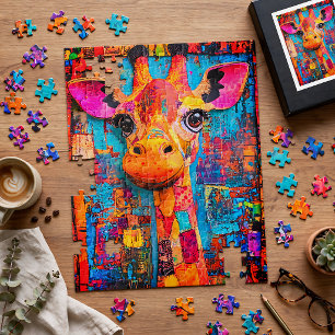 Süße bunte Giraffe Puzzle