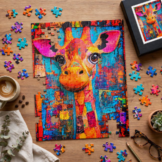 Süße bunte Giraffe Puzzle