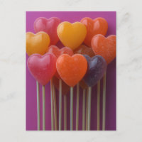 Süße bunte Herz Lollipops Valentinstag