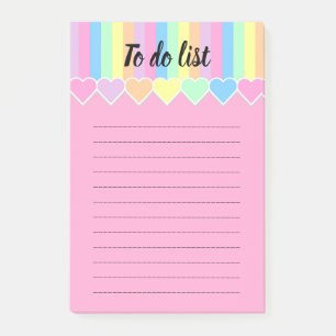 Süße bunte Herzchen To-Do-Liste Post-it® Notizen
