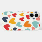 Süße bunte Herzen Doodle Romantik Case-Mate iPhone Hülle (Rückseite (Horizontal))