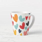 Süße bunte Herzen Doodle Romantik Milchtasse (Rechte Ecke)