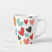 Süße bunte Herzen Doodle Romantik Milchtasse (Rechts)