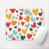 Süße bunte Herzen Doodle Romantik Mousepad (Mit Mouse)