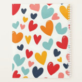 Süße bunte Herzen Doodle Romantik Planer (Rückseite)