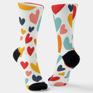 Süße bunte Herzen Doodle Romantik Socken