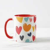 Süße bunte Herzen Doodle Romantik Tasse (Links)