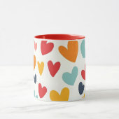 Süße bunte Herzen Doodle Romantik Tasse (Zentrum)