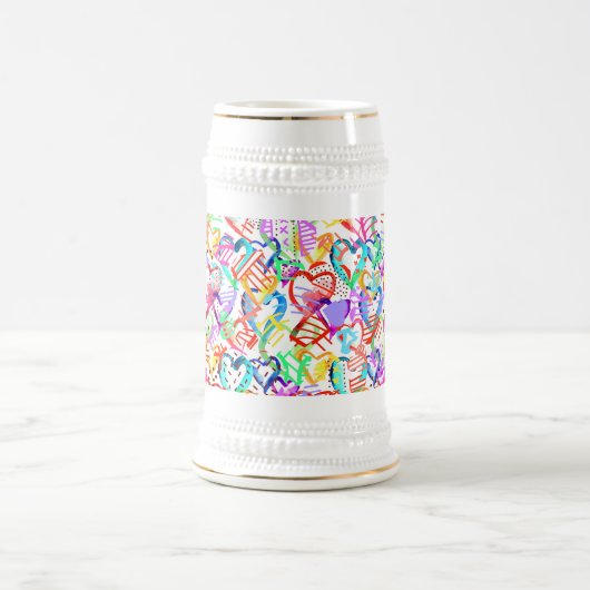 Süße bunte Herzen Muster Bierglas (Mittel)