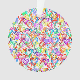 Süße bunte Herzen Muster Ornament