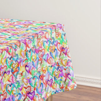 Süße bunte Herzen Muster Tischdecke