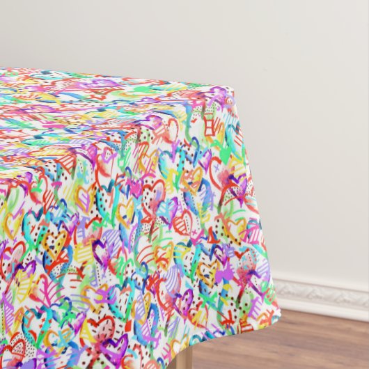 Süße bunte Herzen Muster Tischdecke (Beispiel)