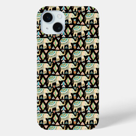 Süße bunte indische Elefantenmuster Case-Mate iPhone Hülle (Rückseite)