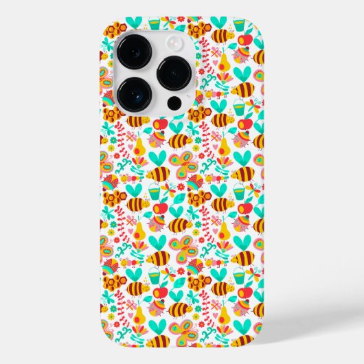 Süße bunte Insektenmuster Case-Mate iPhone Hülle (Rückseite)