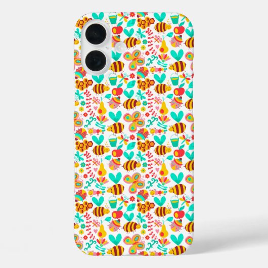 Süße bunte Insektenmuster Case-Mate iPhone Hülle (Rückseite)