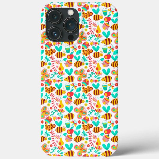 Süße bunte Insektenmuster Case-Mate iPhone Hülle (Rückseite)