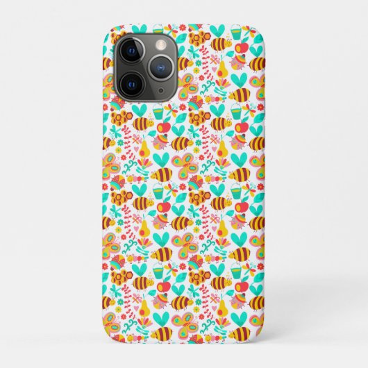 Süße bunte Insektenmuster Case-Mate iPhone Hülle (Rückseite)