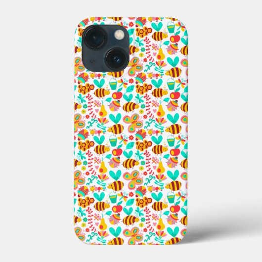 Süße bunte Insektenmuster Case-Mate iPhone Hülle (Rückseite)
