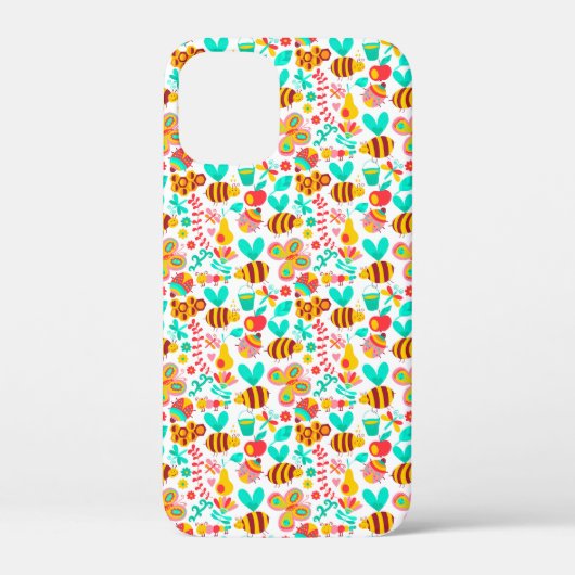 Süße bunte Insektenmuster Case-Mate iPhone Hülle (Rückseite)