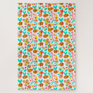 Süße bunte Insektenmuster Puzzle