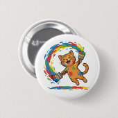 Süße bunte Katzenmal-Spritzknopf Button (Vorne & Hinten)