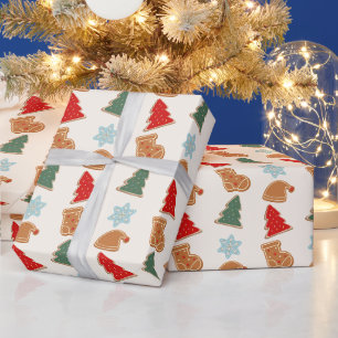 Süße bunte Kekse Muster Weihnachten Geschenkpapier