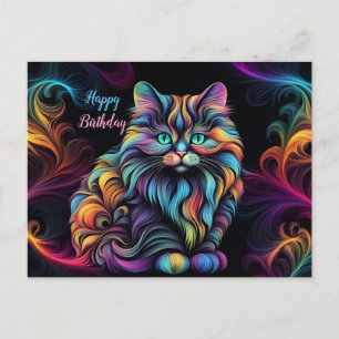 Süße Bunte Kitty-Katzen-Kunst Postkarte