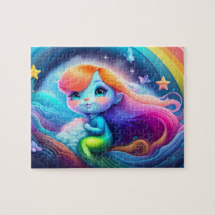 Süße bunte kleine Meerjungfrau Puzzle