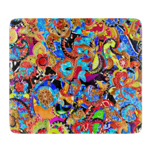 Süße bunte künstlerische Blumenmuster Schneidebrett