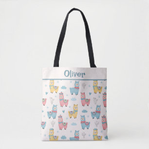 Süße bunte Lamas mit Schals Tasche