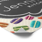 Süße bunte Macarons-Muster mit Tupfen Poster (Ecke)