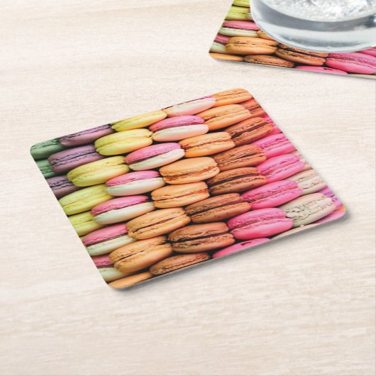 Süße bunte Macarons Rechteckiger Pappuntersetzer (angewinkelt)