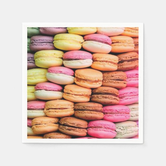 Süße bunte Macarons Serviette (Vorderseite)