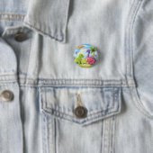 Süße bunte Mädchen Dinosaurier Freunde Kinder Button (Beispiel)