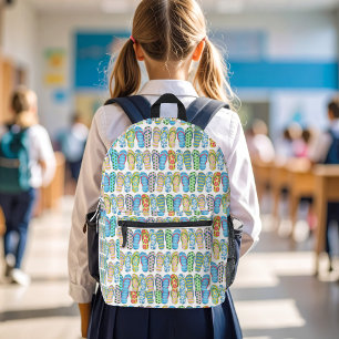 Süße Bunte Mädchen Flip Flops Muster Bedruckter Rucksack