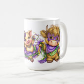SÜSSE BUNTE MARDI GRAS TIERE KAFFEETASSE (VorderseiteRechts)