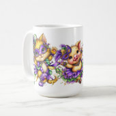 SÜSSE BUNTE MARDI GRAS TIERE KAFFEETASSE (Vorderseite Links)