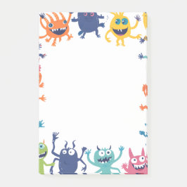 Süße bunte Monster-Rand-Notizblock Kinder Cartoon Post-it Klebezettel