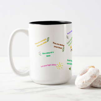Süße bunte Morgen-Mindset-Tasse | Täglich Positiv Zweifarbige Tasse