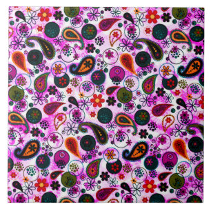 Süße bunte Paisleymuster Fliese