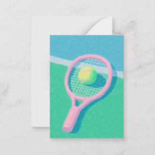 Süße bunte Pastell-Tennis-Notizkarten Mitteilungskarte