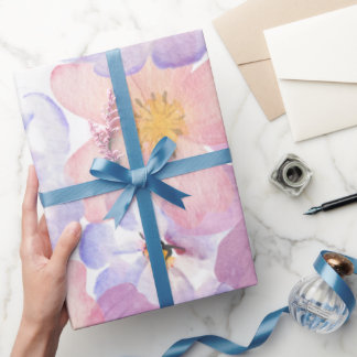 Süße bunte Pastell-Wasserfarben-Blumen Geschenkpapier