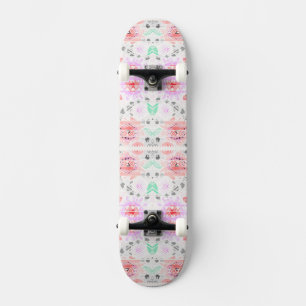 Süße bunte pastellfarbene aztekische Blumenmuster Skateboard