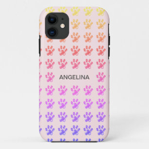 Süße bunte Pfoten auf hellrosa Case-Mate iPhone Hülle