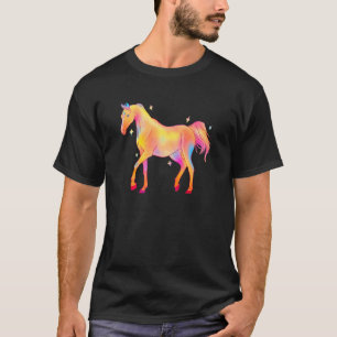 Süße Bunte Pop-Wasserfarbe Pferd Pferde T-Shirt